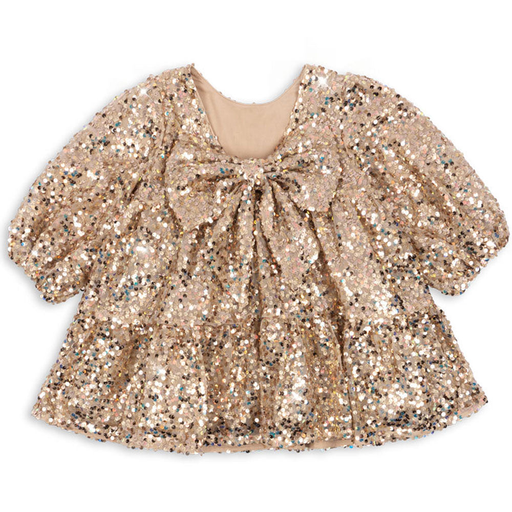 LILA SEQUINS BOW dress