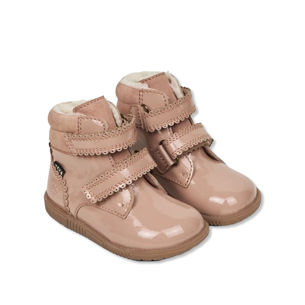 Rabbit scallop dusty rose Winter boots