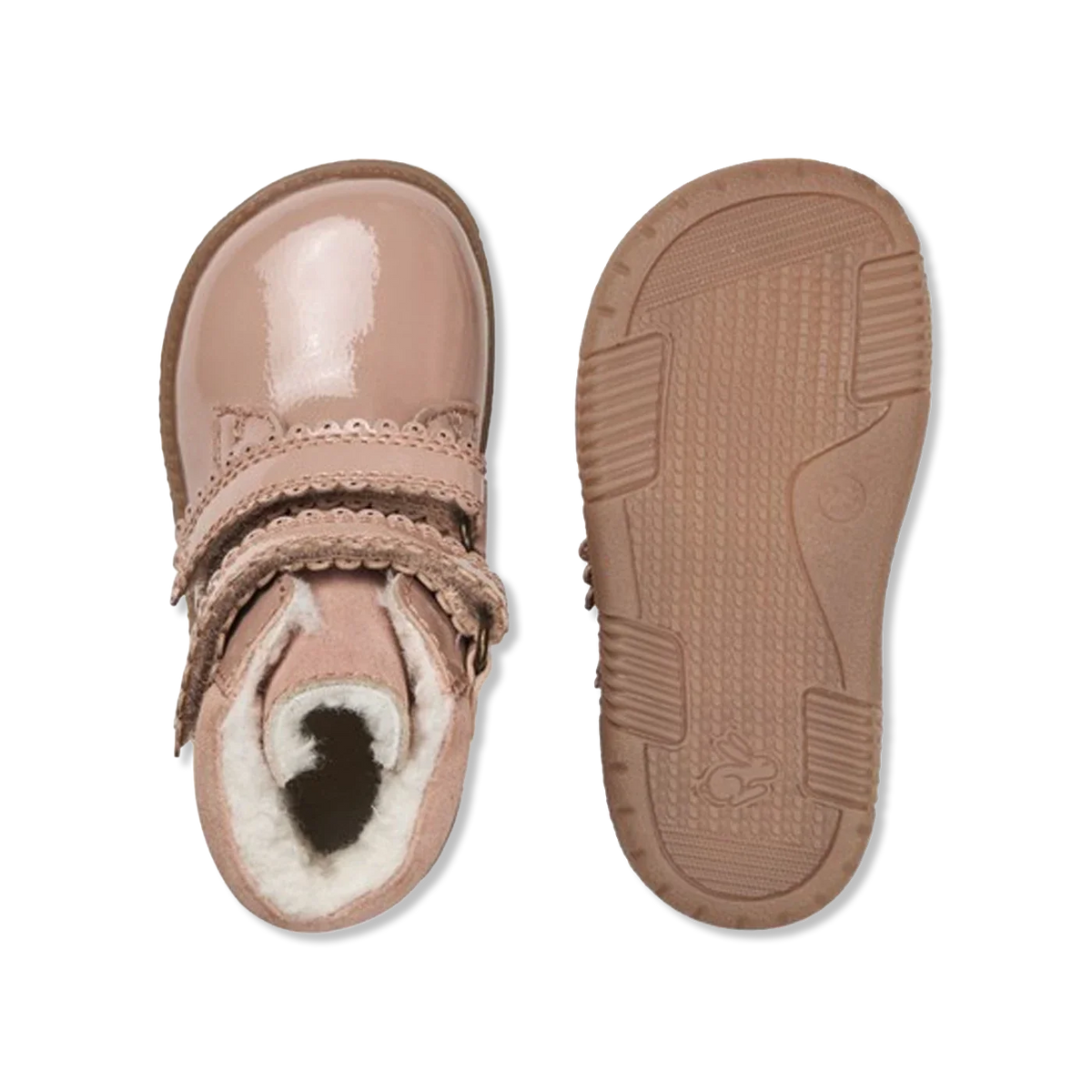 Rabbit scallop dusty rose Winter boots