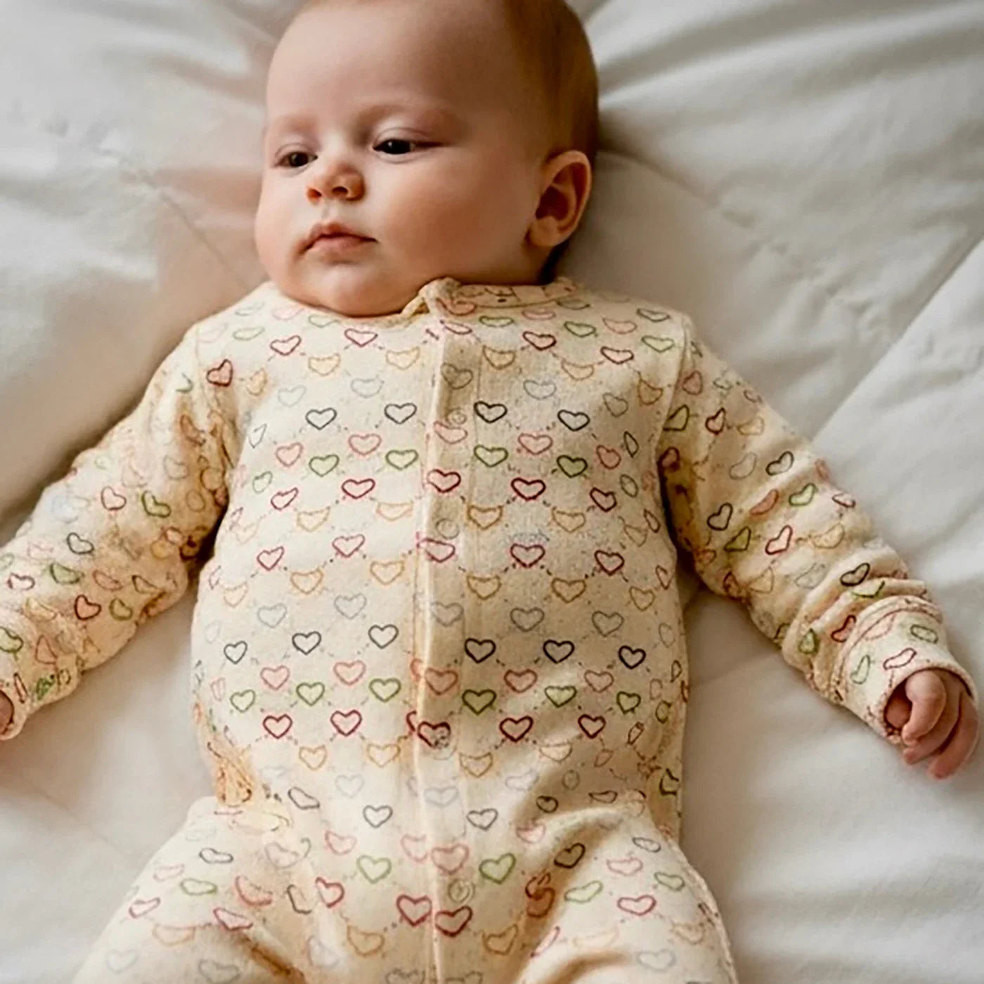 Pointelle hearts One-piece suit